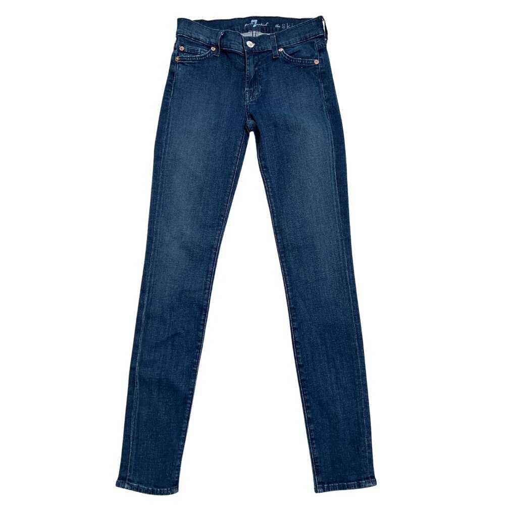 7 For All Mankind Women's Slim Illusion High Waist Skinny in Twilight Blue